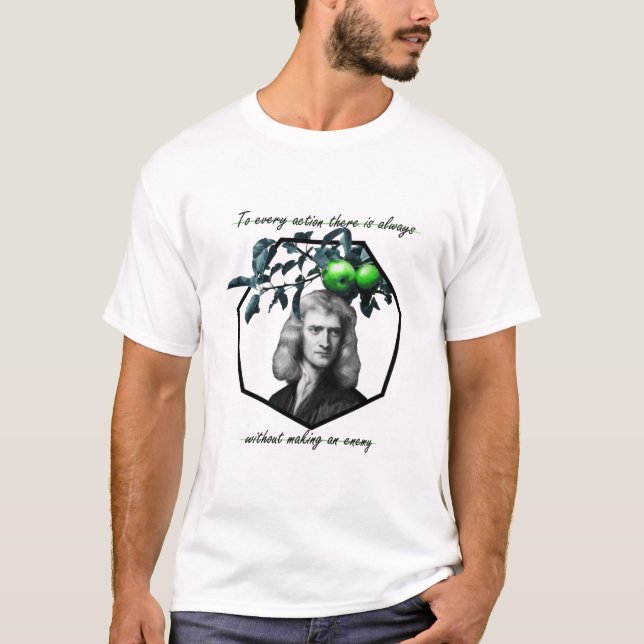 T-shirt Isaac Newton "Collection de devis" vert (Devant)