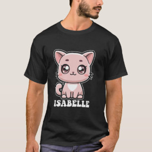 T-shirt Isabelle Cute Chat Kitten Design pour filles Nom I