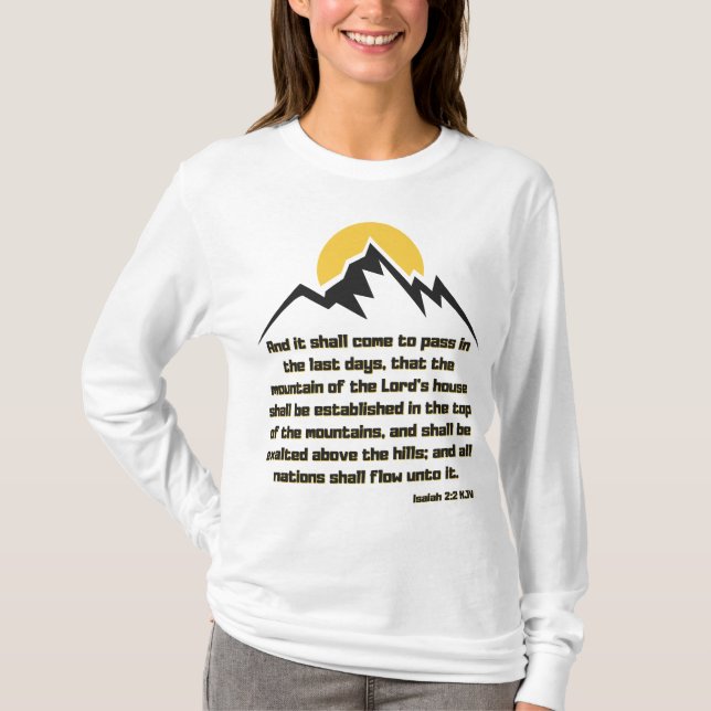 T-shirt Isaïe 2:2 Bible Scripture Citation KJV Femmes (Devant)