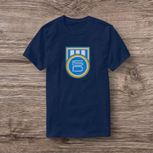 T-Shirt ISD Unisexe Bleu Blanc Or Logotype