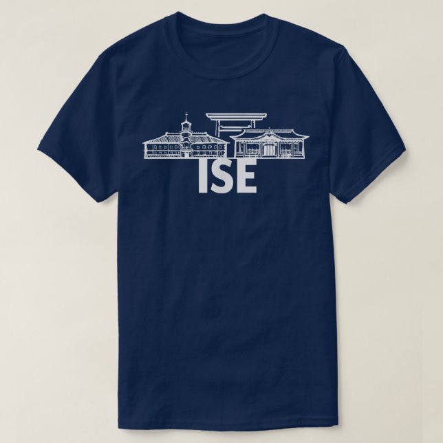 T-shirt Ise Japan Skyline Silhouette Plan (Design devant)