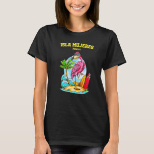 T-shirt Isla Mujeres Mexique Flamant rose Wave Surboard