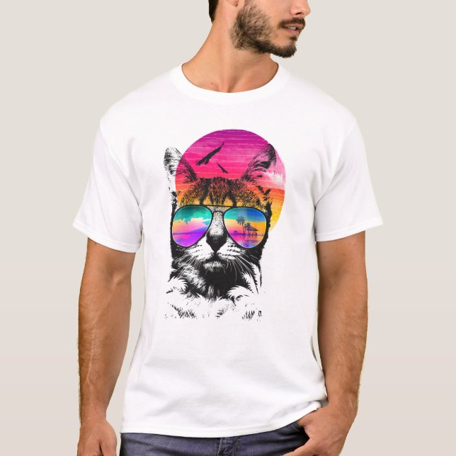 T-shirt Island summer cat (Devant)