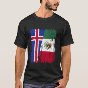 T-shirt Islande Mexique Drapeau Demi Islandais Mexicain Pa