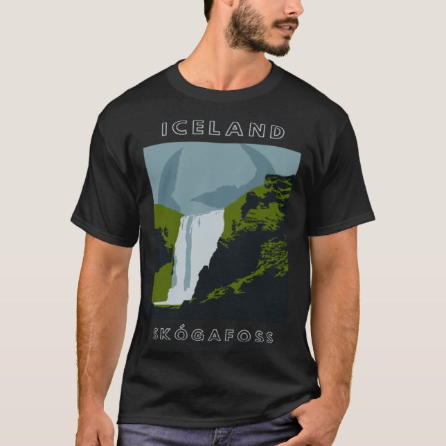 T-shirt Islande Skogafoss Waterfall Travel (Devant)