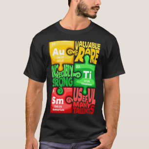 T-shirt Ism Puzzle Chimie Temps Tableau Éléments Autisme A