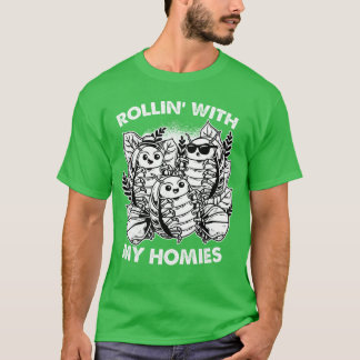 T-shirt Isopode Cloporte Roulie Pollie qui défile avec les