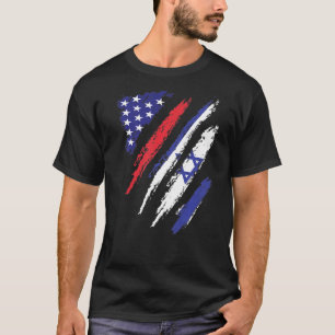 T-shirt Israël American Grosse Drapeau USA Patriot Heritag