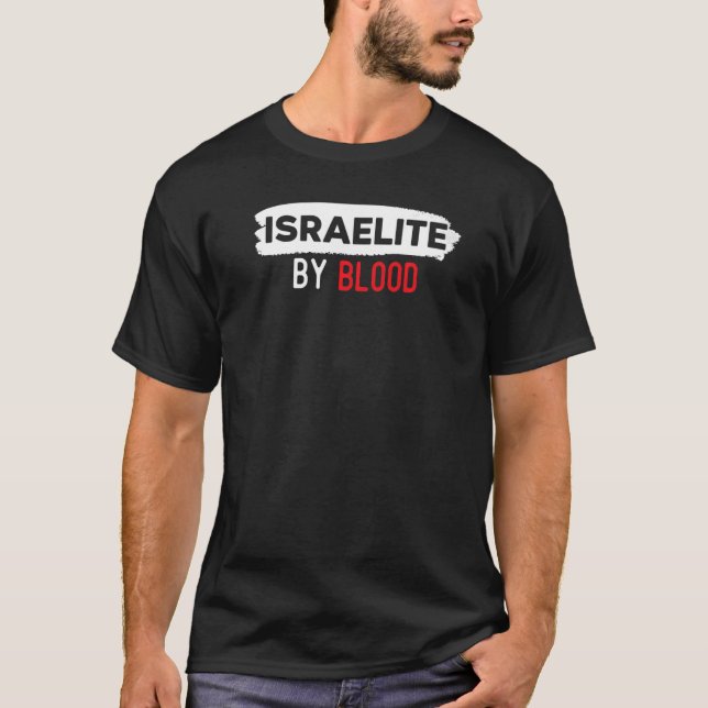 T-shirt Israélite Par Sang Véritable Hébreu Pays Juif Isra (Devant)