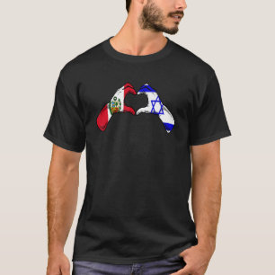 T-shirt Isreal Pérou Drapeau Isreali Coeur péruvien