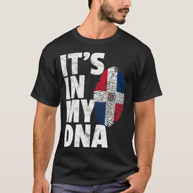 T-shirt IT_S DANS MON ADN République Dominicaine Drapeau G (Devant)