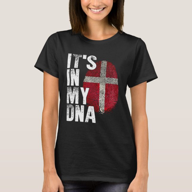 T-shirt It s in my DNA Denmark Flag Danish (Devant)