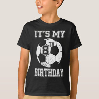 T-shirt It’s My 8th Birthday Soccer Design for Kids