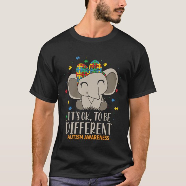 T-shirt It s Ok to Be Different Autism Awareness Puzzle El (Devant)