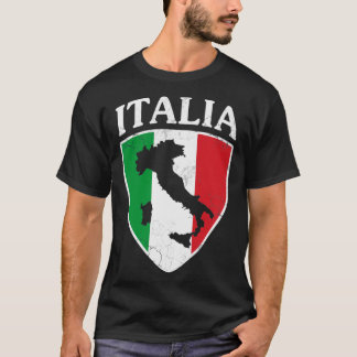 T-shirt Italia Drapeau Carte de crête Italie Italiano