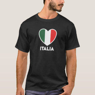 T-shirt Italia Drapeau Coeur Vert Blanc Rouge
