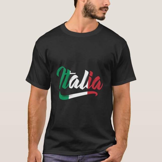 T-shirt Italia Drapeau Italie Italiano Patrimoine Famille  (Devant)