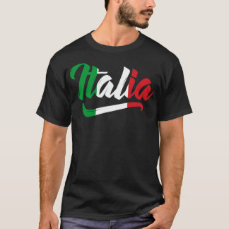 T-shirt Italia Drapeau Script Italie Patrimoine Familial I