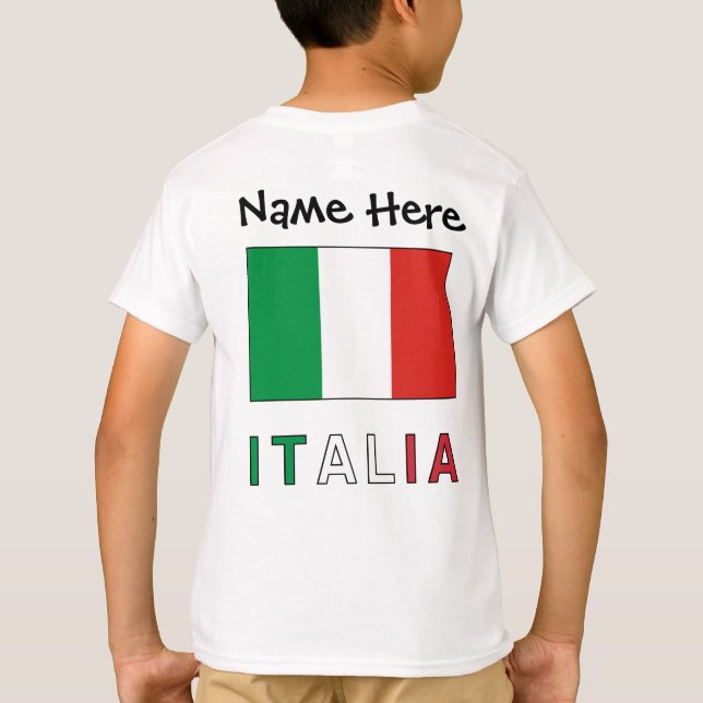 T-shirt Italia e Bandiera Italiana con il Tuo Nome (Dos)
