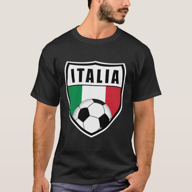 T-shirt Italia Soccer Jersey Drapeau Italien Cadeau (Devant)