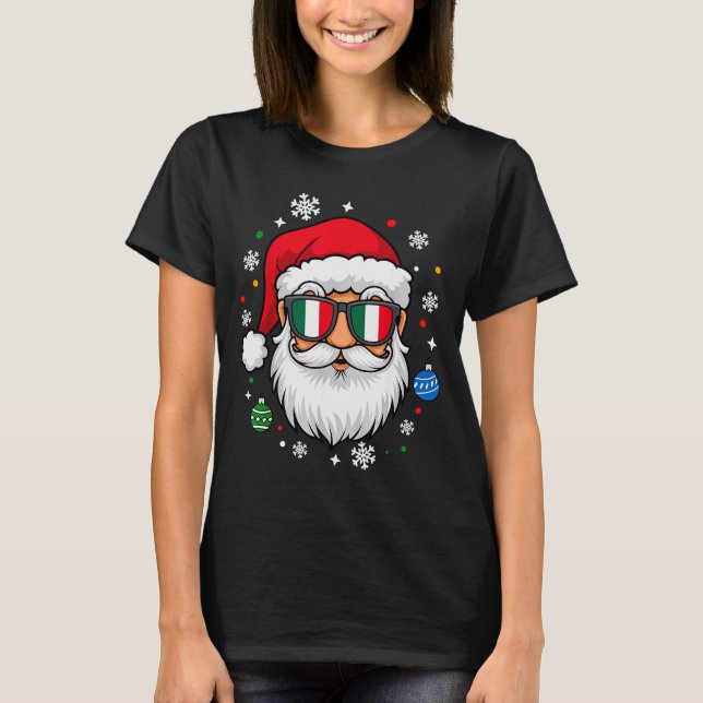 T-shirt Italian Christmas Pajama Funny Italian Matching Fa (Devant)