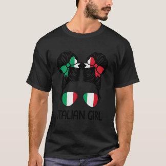 T-shirt Italian Messy Hair Italy Pride Patriotic