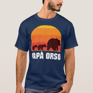T-shirt Italian Papa Bear - Dad of Twins- Papa Orso Retro 