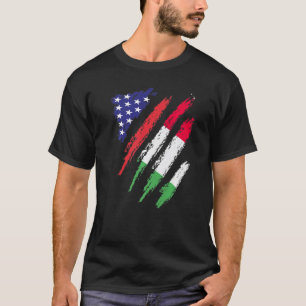 T-shirt Italie American Grosse Drapeau USA Patriot Héritag