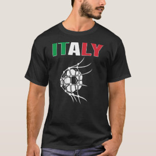 T-shirt Italie Bal De Football En Objectif Net Soutien Pie