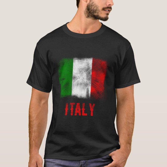 T-shirt Italie Drapeau American Italian Pride Patrimoine L (Devant)