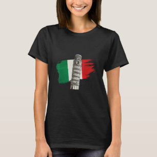 T-shirt Italie Drapeau Avec Tour De Pise En Toscane