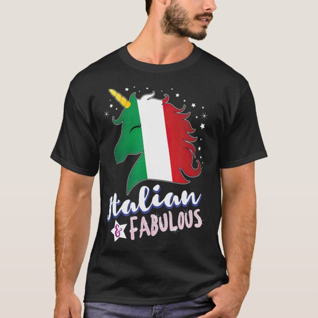 T-shirt Italie Drapeau Italien Unicorn (Devant)