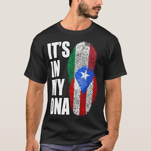 T-shirt Italie Et Porto Rico Mélangent Le Patrimoine De L' (Devant)
