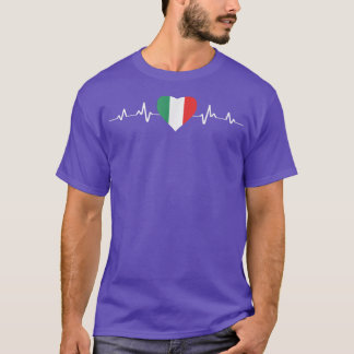 T-shirt Italie Heart Ekg Drapeau italien