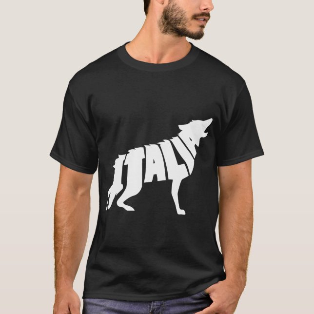 T-shirt Italie Howling Wolf italien Word Art drôle Animal (Devant)