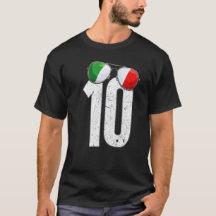 T-shirt Italie Joueur de football Numéro 10 drapeau italie