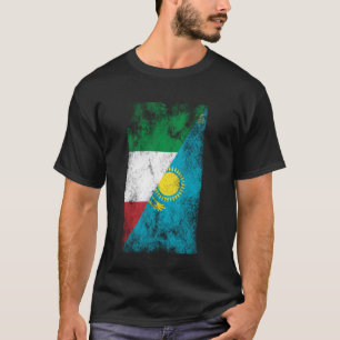 T-shirt Italie Kazakhstan Drapeaux - Italien Kazakh, Kazak