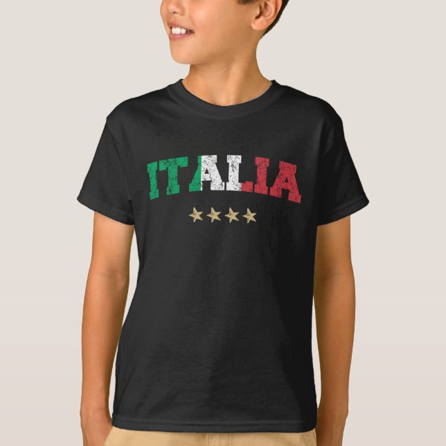 T-shirt Italie maillot de football Fan drapeau italien (Devant)