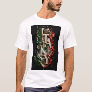 T-shirt Italie Marbre Luxueux Typographie 3D