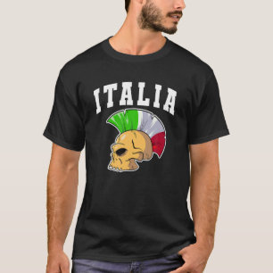 T-shirt Italie Mohawk Skull Italia Sport Supporter Naziona