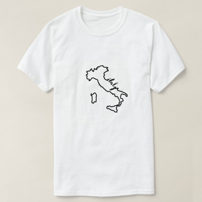 T-shirt Italie Pays Outline avec Italie Script Modern (Design devant)