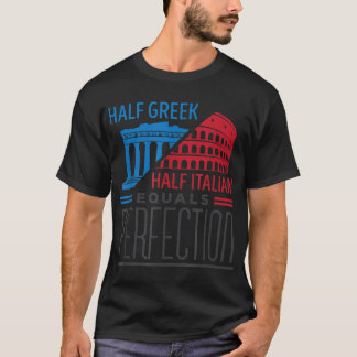 T-shirt Italie Pride Héritage moitié grecque moitié italie