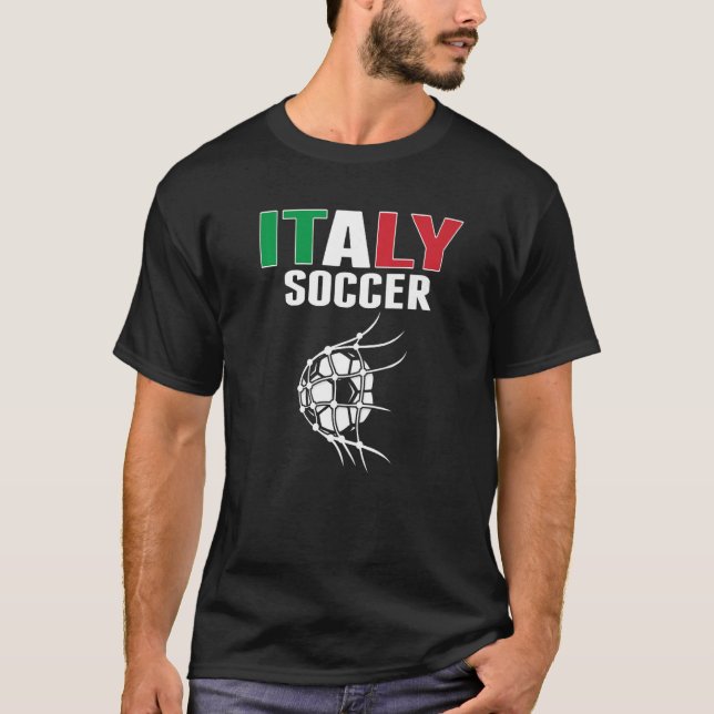 T-shirt Italie Soccer Ball In Net But Football Italien Su (Devant)