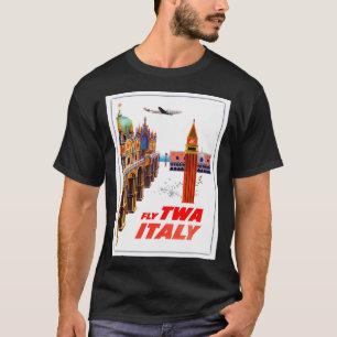 T-shirt Italie Vintage Voyage Aérien Prin Publicité