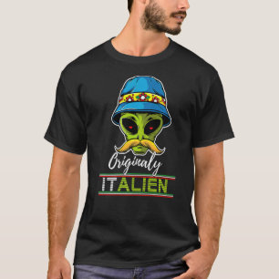 T-shirt Italien Alien Italien Pun Italie Moustach Italien