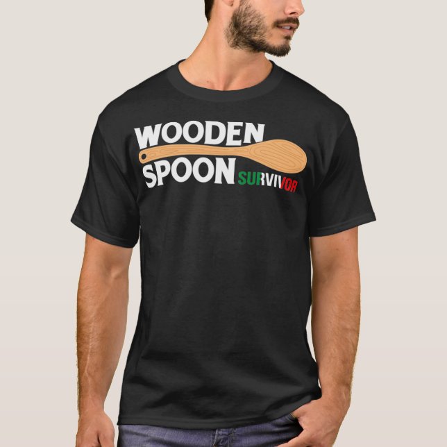 T-shirt Italien Cuillère en bois Survivant Souvenirs d'enf (Devant)
