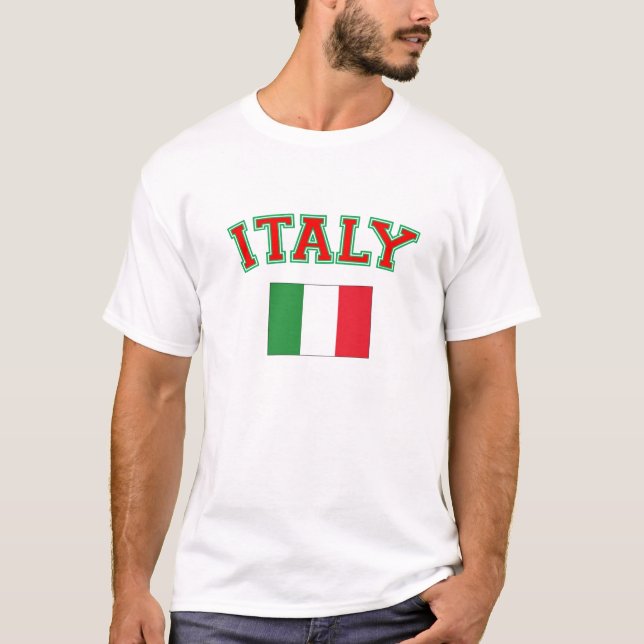 T-shirt italien de drapeau (Devant)