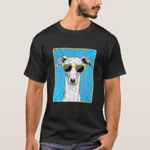T-shirt Italien Greyhound Portrait Pop Art Chien Avec Sung