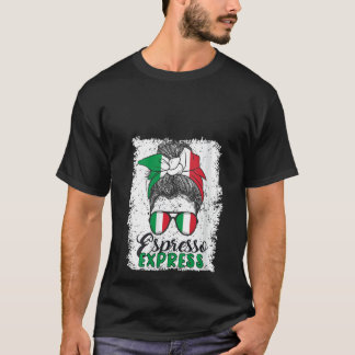 T-shirt Italien Messy Bun Drôle Drôle Italie