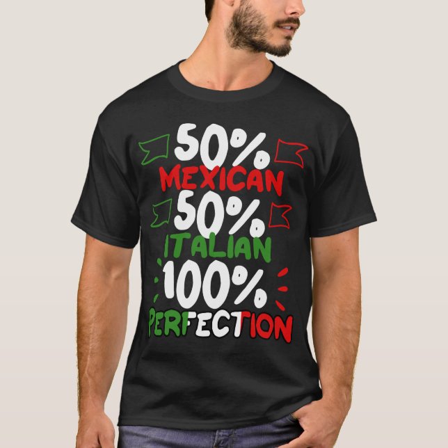 T-shirt Italien Mexicain Fierté Patrimoine Funny Gift Lati (Devant)